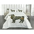 thumbnail image 1 of Ambesonne Llama Quilted Bedspread Set 3 Pcs, Sugar Skull Style Alpaca, King Size, Multicolor, 1 of 5