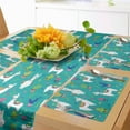 thumbnail image 1 of Ambesonne Llama Table Runner & Placemats, Mexican Camels Cactus Plants, Placemat 4 pcs + Runner 14"x72", Turquoise White and Magenta, 1 of 2