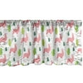 thumbnail image 1 of Ambesonne Llama Window Valance, Desert Animals and Cactus, 42" x 18", White Pink Lime Green, 1 of 3