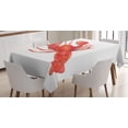 thumbnail image 1 of Ambesonne Lobster Tablecloth Rectangular Table Cover, Mediterranean Cuisine, 60"x84", White and Vermilion, 1 of 4
