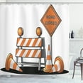 thumbnail image 1 of Ambesonne Logo Shower Curtain, Traffic Warning, 69"Wx84"L, Pale Orange Grey, 1 of 3