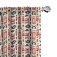 thumbnail image 1 of Ambesonne London Curtains, Grunge Vintage Graphic, Pair of 28"x95", Vermilion Cream Black, 1 of 5