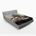 thumbnail image 1 of Ambesonne London Fitted Sheet, Urban Life Scenery, Queen Size, Taupe Grey Red, 1 of 3