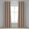 thumbnail image 1 of Ambesonne London Grommet Curtain, Grunge Vintage Graphic, 50" x 108", Vermilion Cream Black, 1 of 6