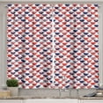 thumbnail image 1 of Ambesonne London Kitchen Curtains, Tea Party Flag Cups, 55"x39", Vermilion Navy Blue, 1 of 2