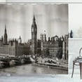 thumbnail image 1 of Ambesonne London Shower Curtain, Westminster with Big Ben, 69"Wx70"L, Sepia White, 1 of 3