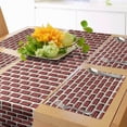 thumbnail image 1 of Ambesonne London Table Runner & Placemats, Cartoon Double Decker, Placemat 4 pcs + Runner 14"x72", Red Grey Cream, 1 of 2