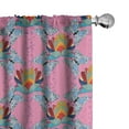 thumbnail image 1 of Ambesonne Lotus Curtains, Flower of Prosperity, Pair of 28"x84", Multicolor, 1 of 5
