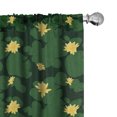 thumbnail image 1 of Ambesonne Lotus Flower Window Curtains, Purity, Each 28" W x 95" L, Emerald Yellow, 1 of 4