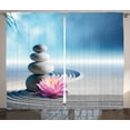 thumbnail image 1 of Ambesonne Lotus Flower Curtains 2 Panel Set, Harmony, 108" x 90", Grey Blue Pink, 1 of 3