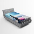 thumbnail image 1 of Ambesonne Lotus Flower Fitted Sheet, Harmony, Twin XL Size, Grey Blue Pink, 1 of 2