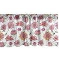 thumbnail image 1 of Ambesonne Lotus Flower Window Valance, Pattern with Pink Blossoms in Hand Drawn Style Buds and Leaves, Curtain Valance for Kitchen Bedroom Decor with Rod Pocket, 54" X 12", Marigold Green and Pink, 1 of 3