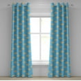 thumbnail image 1 of Ambesonne Lotus Grommet Curtain, Japanese Themed Flora, 50" x 96", Marigold Blue White, 1 of 6