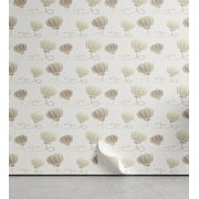 Ambesonne Lotus Peel & Stick Wallpaper for Home, Neutral Boho Floral Pattern, 13"x36", Dusk Warm Taupe Pale Grey