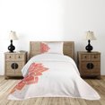 thumbnail image 1 of Ambesonne Lotus Quilted Bedspread Set 2 Pcs, Aquarelle Half Flower Art, Twin Size, Coral Pale Peach, 1 of 6