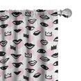 thumbnail image 1 of Ambesonne Love Window Curtains, Brush Drawn Like Eyes Lips, Each 28" W x 95" L, Rose Charcoal Grey, 1 of 4