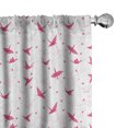 thumbnail image 1 of Ambesonne Love Window Curtains, Cranes with Hearts Artwork, Each 28" W x 84" L, Pale Grey Magenta Pink, 1 of 4