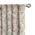 thumbnail image 1 of Ambesonne Love Window Curtains, Romantic Pastel Spring, Each 28" W x 84" L, Pale Green Blush Brown, 1 of 5