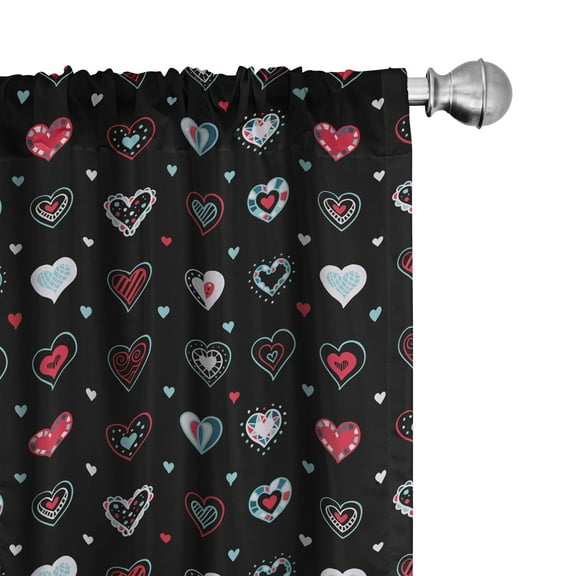 Ambesonne Love Curtains, Love Design, Pair of 28"x95", Multicolor