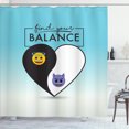 thumbnail image 1 of Ambesonne Love Emoji Shower Curtain, Heart Angel Devil Art, 69"Wx70"L, Soft Blue White Black, 1 of 1