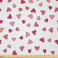 thumbnail image 1 of Ambesonne Love Fabric by the Yard Microfiber, Repetitive Colorful Hearts, 10 Yards, Coral Dark Coral and Pink, 1 of 2