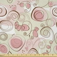 thumbnail image 1 of Ambesonne Love Fabric by the Yard Microfiber, Romantic Pastel Spring, 2 Yards, Pale Green Blush Brown, 1 of 2