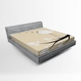 thumbnail image 1 of Ambesonne Love Fitted Sheet, 2 Birds on a Branch, Full Size, Cream Black White, 1 of 2