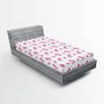 thumbnail image 1 of Ambesonne Love Fitted Sheet 2 Pcs Set, Pink Hearts Girls Pony, Twin XL, Hot Pink White, 1 of 3