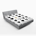thumbnail image 1 of Ambesonne Love Fitted Sheet 2 Pcs Set, Small Heart Hipster, Full, Tan Black White, 1 of 3