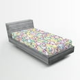 thumbnail image 1 of Ambesonne Love Fitted Sheet, Pop Art Curls Affection, Twin Size, Multicolor, 1 of 2