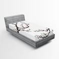 thumbnail image 1 of Ambesonne Love Fitted Sheet, Retro Birds on Tree Branch, Twin XL Size, Green Pink Brown, 1 of 3