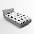 thumbnail image 1 of Ambesonne Love Fitted Sheet, Small Heart Hipster, Twin Size, Tan Black White, 1 of 3