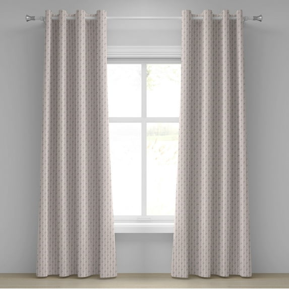 Ambesonne Love Grommet Curtain, Stripe Sketch Heart, 50" x 72", Pale Pink and Black