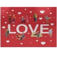 thumbnail image 1 of Ambesonne Love Jigsaw Puzzle Durable Cardboard, Loving Couples Drawings Art, 1000 pcs, Dark Pink Blush Brown, 1 of 1