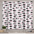 thumbnail image 1 of Ambesonne Love Kitchen Curtains, Brush Drawn Like Eyes Lips, 55"x45", Rose Charcoal Grey, 1 of 1