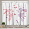 thumbnail image 1 of Ambesonne Love Kitchen Curtains, Bunnies Kissing in Air, 55"x45", Pink Purple, 1 of 3