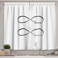 thumbnail image 1 of Ambesonne Love Kitchen Curtains, Infinity Monochrome, 55"x39", Black White, 1 of 3