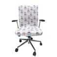 thumbnail image 1 of Ambesonne Love Office Chair Cover Stretchable High Back, Coffee Cups Hearts and Stripes, Multicolor, 1 of 6