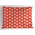 thumbnail image 1 of Ambesonne Love Pillow Sham, Hipster Hearts Valentines, 26" X 20", Vermilion Multicolor, 1 of 2