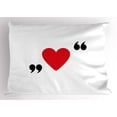 thumbnail image 1 of Ambesonne Love Pillow Sham, Red Simple Heart, 26" X 20", Red Black White, 1 of 2