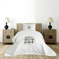 thumbnail image 1 of Ambesonne Love Quilted Bedspread Set 2 Pcs, Doodle Stars and Words, Twin Size, Earth Yellow Black White, 1 of 6