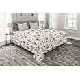 thumbnail image 1 of Ambesonne Love Quilted Bedspread Set 3 Pcs, Panda with Hearts, King Size, Vermilion Beige Black, 1 of 5