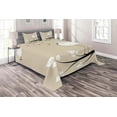 thumbnail image 1 of Ambesonne Love Quilted Coverlet 3 Pcs, 2 Birds on a Branch, King Size, Cream Black White, 1 of 2
