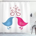 thumbnail image 1 of Ambesonne Love Shower Curtain, Birds Heart Symbols Romance, 69"Wx70"L, White Hot Pink Blue, 1 of 3