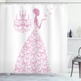 thumbnail image 1 of Ambesonne Love Shower Curtain, Cartoon with Butterflies Gown, 69"Wx70"L, Pink and White, 1 of 5