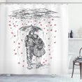 thumbnail image 1 of Ambesonne Love Shower Curtain, Couple on Rainy Day Walking, 69"Wx70"L, Charcoal Grey and White, 1 of 3