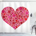 thumbnail image 1 of Ambesonne Love Shower Curtain, Dots Hearts Romantic Motif, 69"Wx70"L, White Magenta Vermilion, 1 of 5