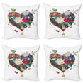 thumbnail image 1 of Ambesonne Love Throw Pillow Cover 4 Pack, Love Doodle Hearts, 24", Multicolor, 1 of 5