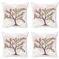 thumbnail image 1 of Ambesonne Love Throw Pillow Cover 4 Pack, Tree with Leaves Floral, 24", Multicolor, 1 of 2