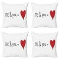 thumbnail image 1 of Ambesonne Love Throw Pillow Cover 4 Pack, Words Affection Romance, 16", Red Black White, 1 of 7